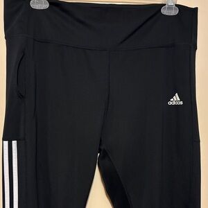 Adidas Black Women's Pants with White Stripes